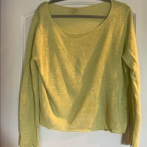 Eileen Fisher cropped 100% Linen crop sweater